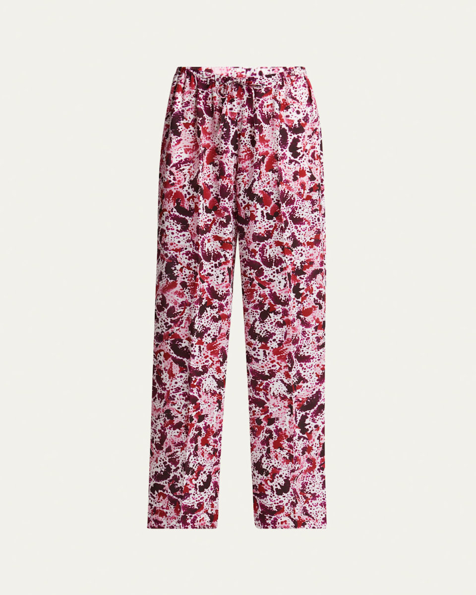 Puvis Printed Wide-Leg Drawstring Pants